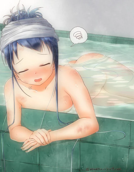 イベント後にのんびりと入渠する五月雨ちゃん