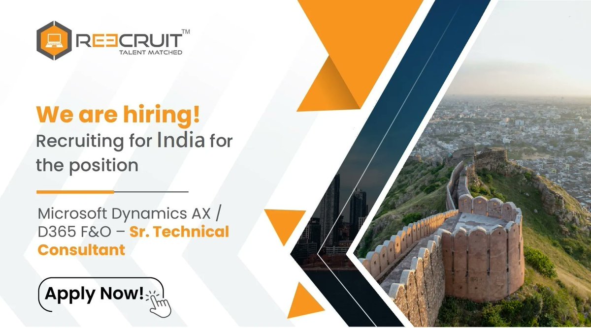 Reecruit1's tweet photo. Looking for a new opportunity? We are hiring D365- F&amp;O Consultants in India. 

To apply, click on the link: https://t.co/T5zYvMnKXO

#career #careeropportunities #canada #microsoftdynamics https://t.co/J2xp5rkXyW