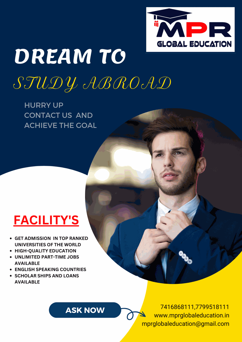 dream to study abroad let's join with mpr global education and fulfi ..For more info visit...mprglobaleducation.in/latest-update/…