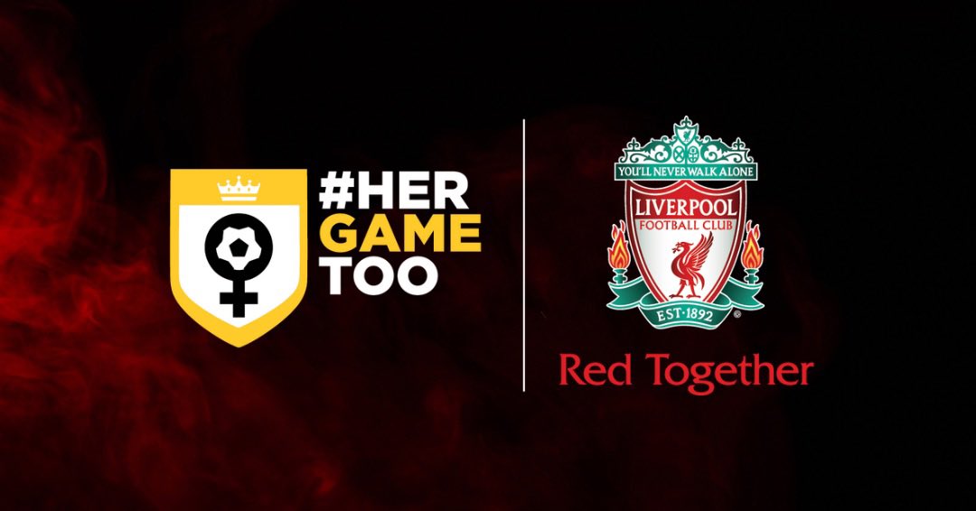 🤝 #HerGameToo is proud to announce an official partnership with <a href="/LFC/">Liverpool FC</a> as part of their Red Together campaign.

We are very excited to continue our work with LFC and to make a positive impact within the club.

Football is a game for ALL ❤️

#RedTogether | #YNWA