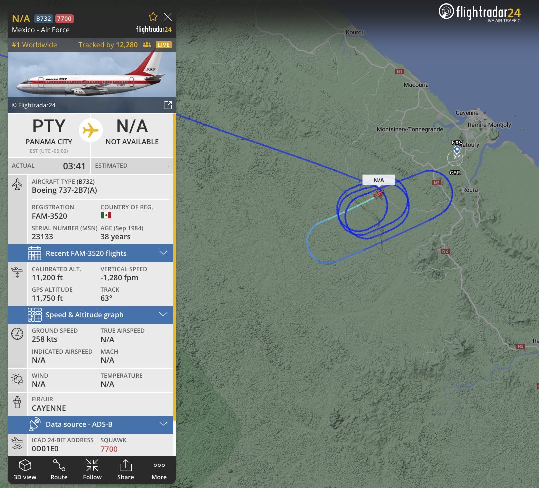Flightradar24 on Twitter: quot Mexican Air Force Boeing 737 200 out of