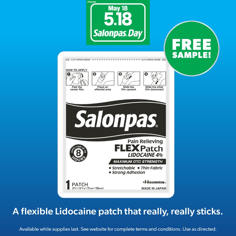 salonpas's tweet photo. Every May, @Salonpas celebrates freedom from pain with a FREE Patch to adults, 18 years &amp; over. in the Continental USA.  May is quickly coming to a close and supplies are dwindling.  Please hurry. ⏳🏃🏻‍♀️👉