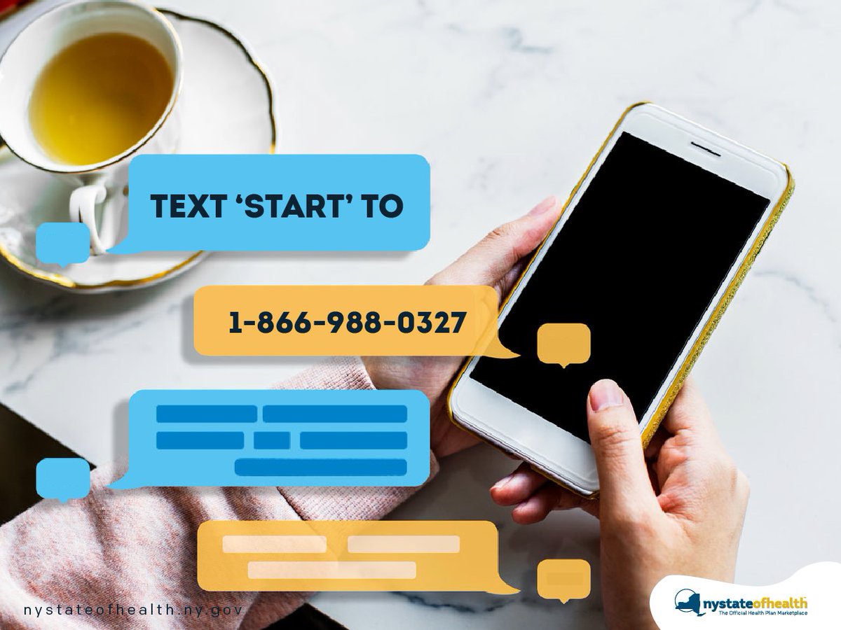 Don't miss important updates from @NYStateofHealth, including when to renew your health insurance! Text START to 1-866-988-0327 to opt-in for text notifications. on.ny.gov/34gwwcr #EnrollNY #GetCovered