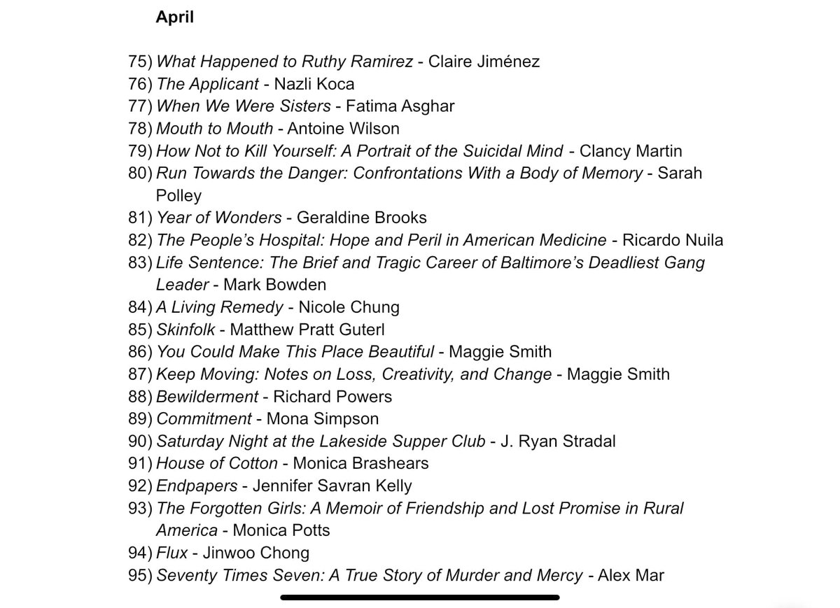 ekwlibrarian's tweet photo. Here's my April reading list! https://t.co/0T7W8eSs4d