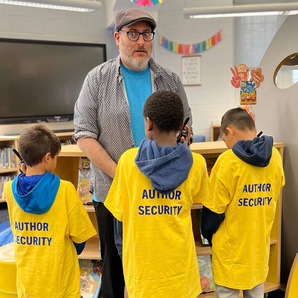 “The Waffle is in the building!” That’s right. I have author security at today’s school visit. instagr.am/p/Crs5P7TAGn2/