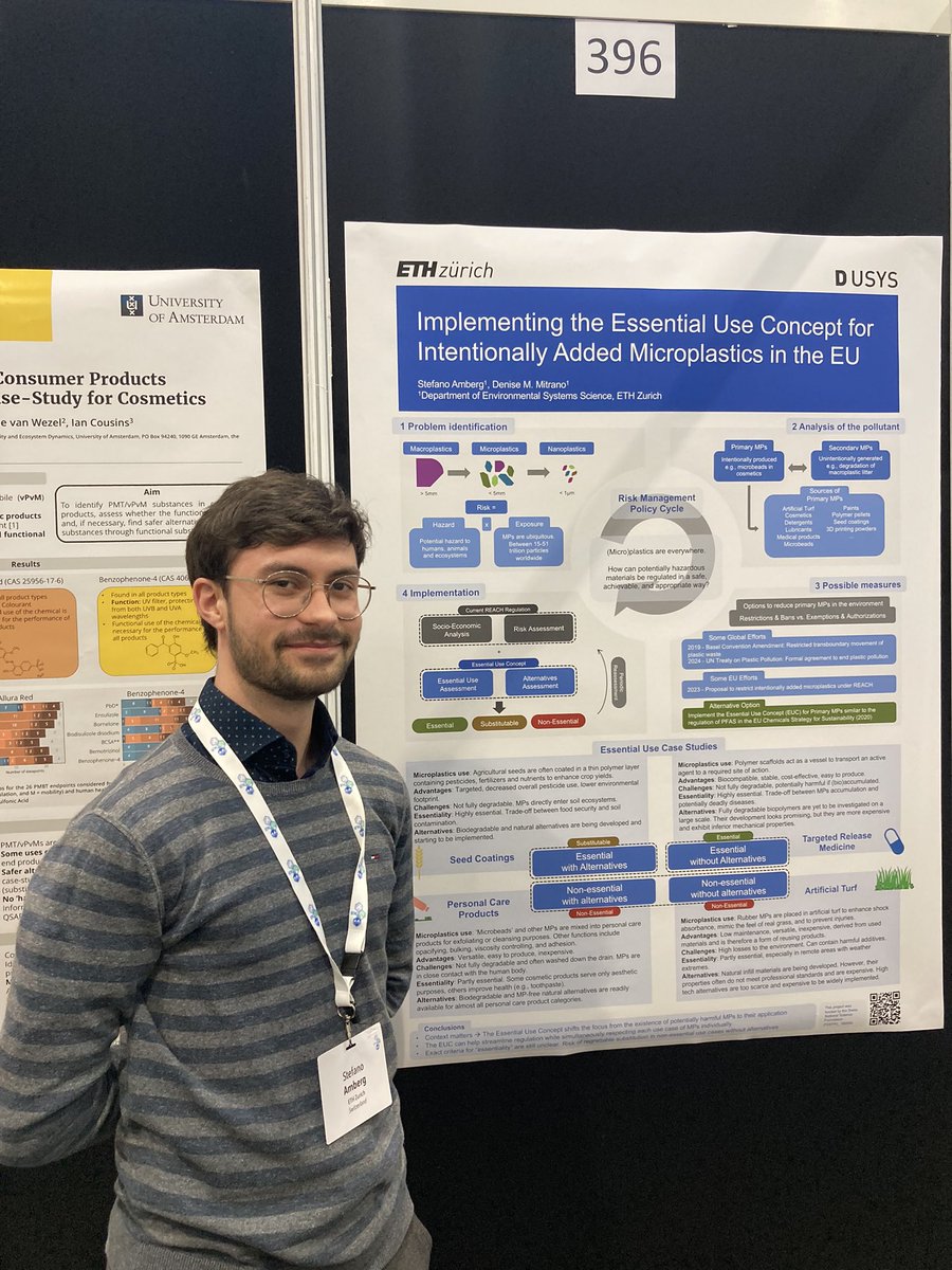 DeniseMitrano's tweet photo. Stef is open for questions related to applying the Essential Use Concept for primary microplastics regulation, either at his poster stand or during the Poster Corner this afternoon @SETAC_world @SETAC_plastics https://t.co/1FWwn8yvVk