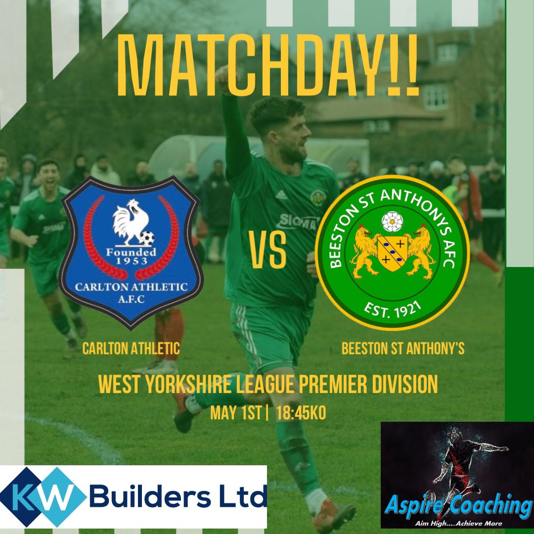 MONDAY NIGHT FOOTBALL!

The Saints travel to local rivals <a href="/CarltonAthletic/">Carlton Athletic ⚽️</a> this evening. Whatever the result, it is sure to be a cracker! Both teams in the mix for the <a href="/WYAFLOfficial/">WYAFL</a> Premier Division title! 

Get down and support The Saints!! #BSA #COYBIG