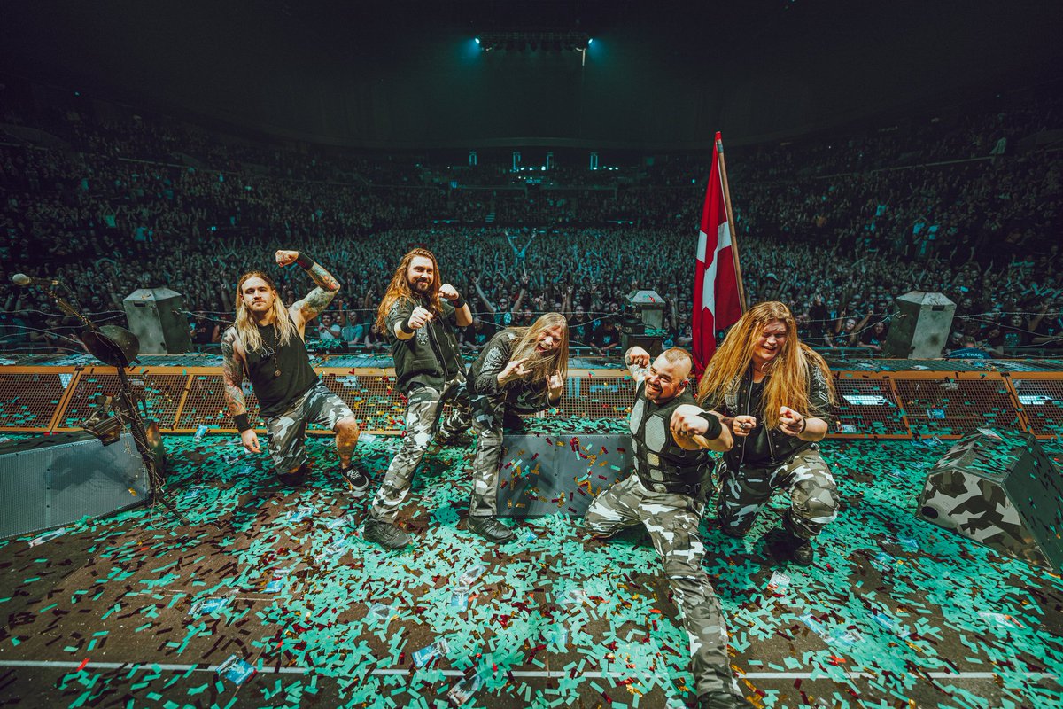 sabaton's tweet photo. We came, we saw, we conquered that stage! 💥 Metalheads of Copenhagen, we loved your energy last night. You made us feel so welcome. THANK YOU. 🤘 Check out what happened at the Royal Arena. It was EPIC! https://t.co/v3fWgqGzsW