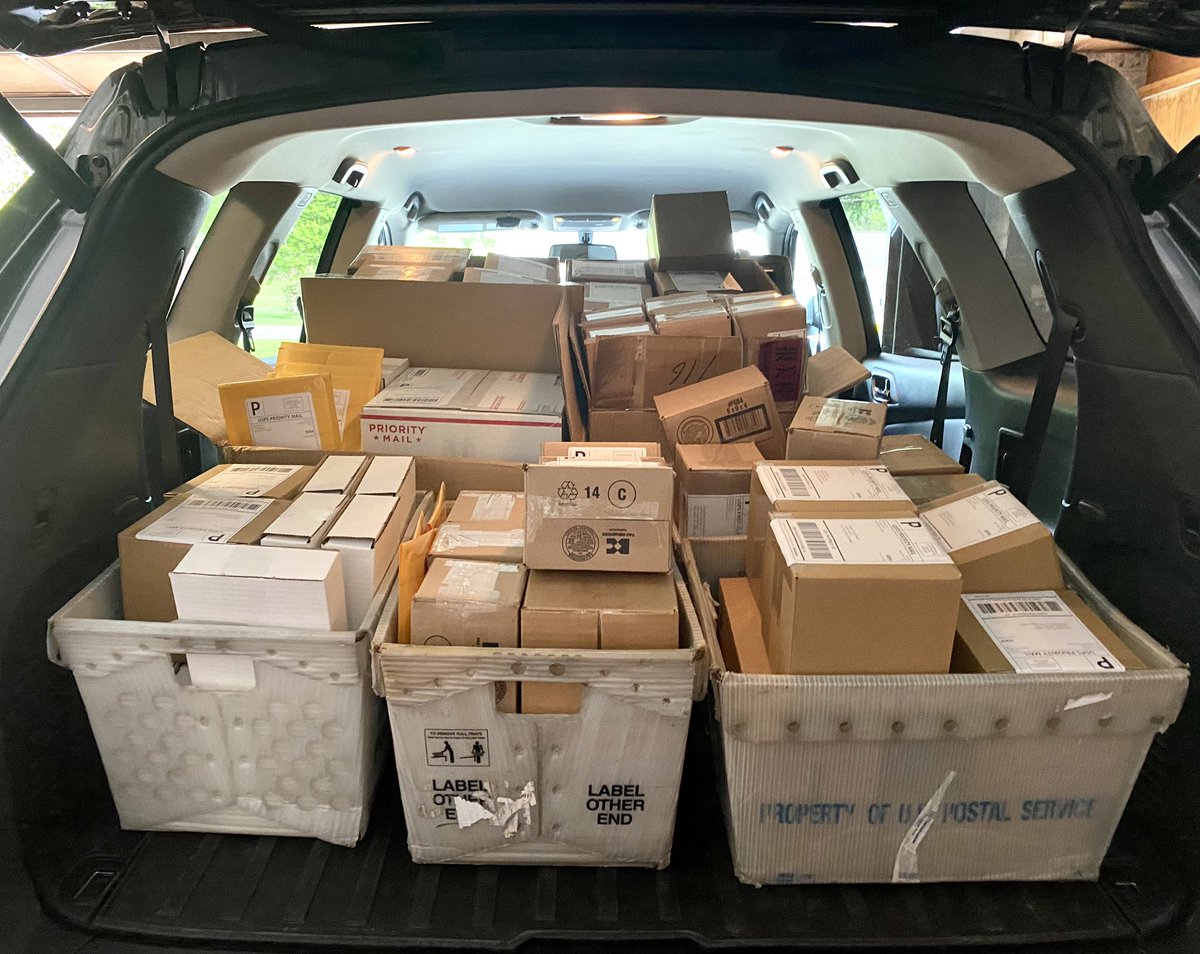 Loaded up for the post office! We are planning on restarting the sale in the next couple days. I will let you guys know!