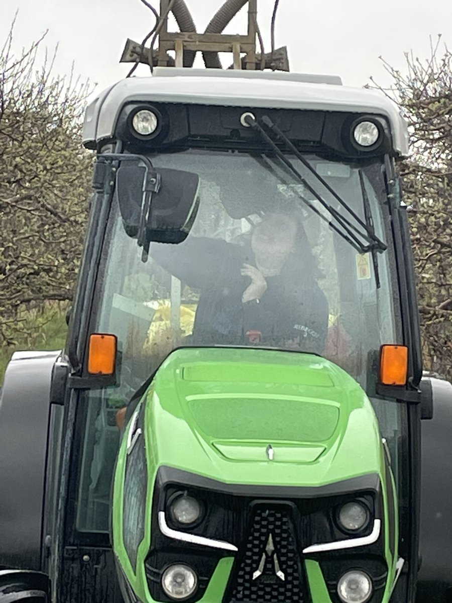 barideout's tweet photo. Young Farmers on rainy days. Calibrate and check out sprayers. Always learning. @ontarioapples @OntTenderFruit @OntFruitVeg #onappleaday https://t.co/8r3SnZRpsA