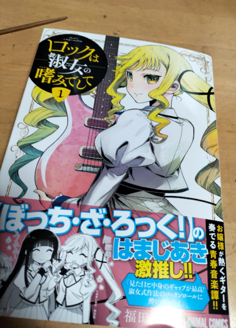 はまじセンセのツイートに釣られて思わずポチった #ロックは淑女の嗜みでして の一巻早速来たんだけど、ナニコレw ヤバイww ぼっちとは全然違うけど滅茶苦茶ロックじゃん笑い過ぎて涙出たわw