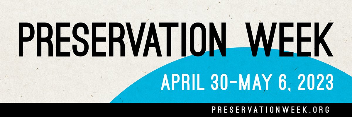 #PreservationWeek takes place every year to raise preservation awareness  in archives and libraries, coinciding with #MayDay where we as cultural heritage stewards are called to do something,  large or small, to improve our capacity to respond to an emergency. (1/2)