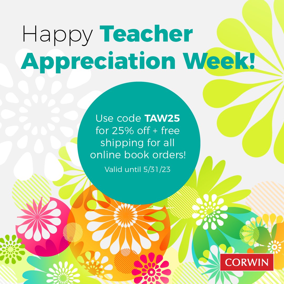Happy Teacher Appreciation Week! Teachers help students flourish and deserve a big thank you for the many ways they help their students flourish. Don’t forget - Use code TAW25 for 25% off + free shipping for all online book orders!