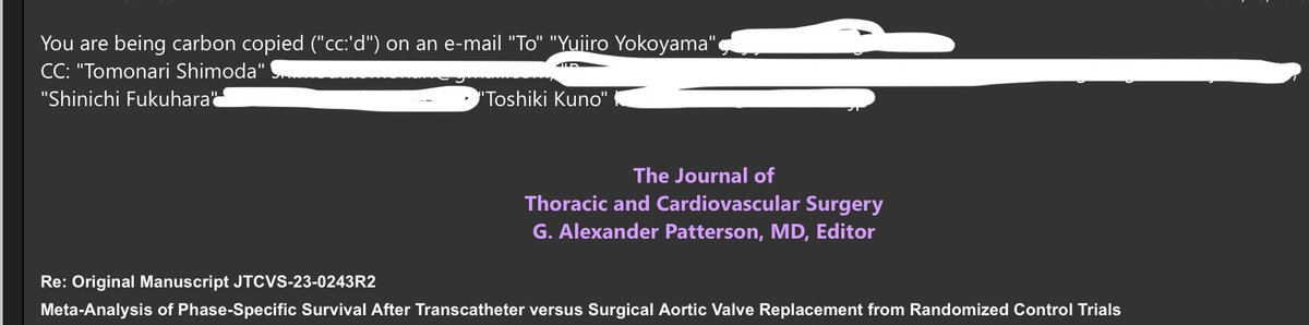 Toshiki Kuno, MD, PhD, FESC, FSCAI (@toshikikuno) on Twitter photo Our article has just been accepted by JTCVS
First Yokoyama( pubmed.ncbi.nlm.nih.gov/?term=toshiki+… ), Cofirst Shimodaくん (学生のときに執筆、EJCTSに続いて二つ目、pubmed.ncbi.nlm.nih.gov/36782361/ ), collaborated with Fukuhara (大学同級生 )
<a href="/YujiroYokoyamaD/">Yujiro Yokoyama</a>
<a href="/ShinFukuharaMD/">Shinichi Fukuhara, MD</a>
<a href="/TomShimoda/">Tomonari M. Shimoda, MD</a> Our article has just been accepted by JTCVS
First Yokoyama( pubmed.ncbi.nlm.nih.gov/?term=toshiki+… ), Cofirst Shimodaくん (学生のときに執筆、EJCTSに続いて二つ目、pubmed.ncbi.nlm.nih.gov/36782361/ ), collaborated with Fukuhara (大学同級生 )
<a href="/YujiroYokoyamaD/">Yujiro Yokoyama</a>
<a href="/ShinFukuharaMD/">Shinichi Fukuhara, MD</a>
<a href="/TomShimoda/">Tomonari M. Shimoda, MD</a>
