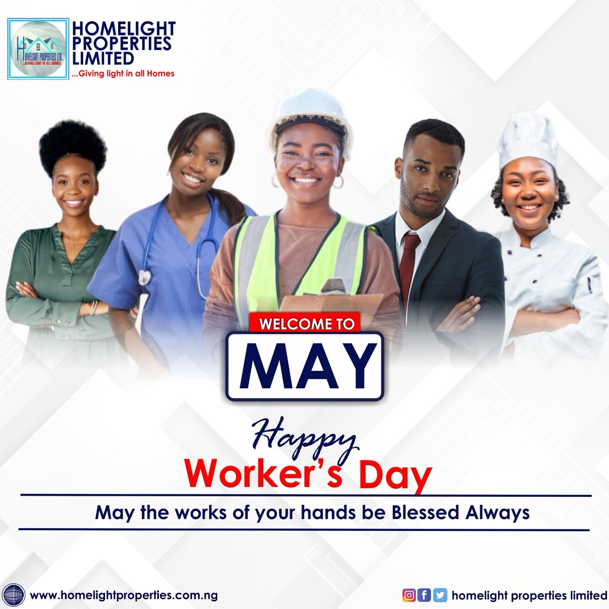 Homelight_Pltd's tweet photo. Happy Worker's Day from all of us at Homelight Properties Limited. https://t.co/cQvgUqigoo