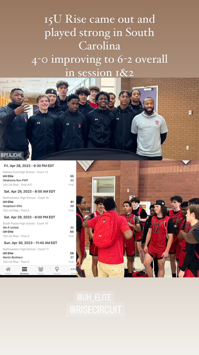 Kyli crooms (@uh_crooms) on Twitter photo Great weekend in SC for the Rise boys, theyāll be ready for Atlanta to bring the ship home no doubt! <a href="/willbuckets1/">William Gordon</a> was a stand out player all weekend leading his team in points and rebounds followed by Mackenzie Lazor 6ā6 who blocked everything
<a href="/uh_elite/">UH Elite</a> <a href="/GreggRosenberg1/">Gregg Rosenberg</a> Great weekend in SC for the Rise boys, theyāll be ready for Atlanta to bring the ship home no doubt! <a href="/willbuckets1/">William Gordon</a> was a stand out player all weekend leading his team in points and rebounds followed by Mackenzie Lazor 6ā6 who blocked everything
<a href="/uh_elite/">UH Elite</a> <a href="/GreggRosenberg1/">Gregg Rosenberg</a>