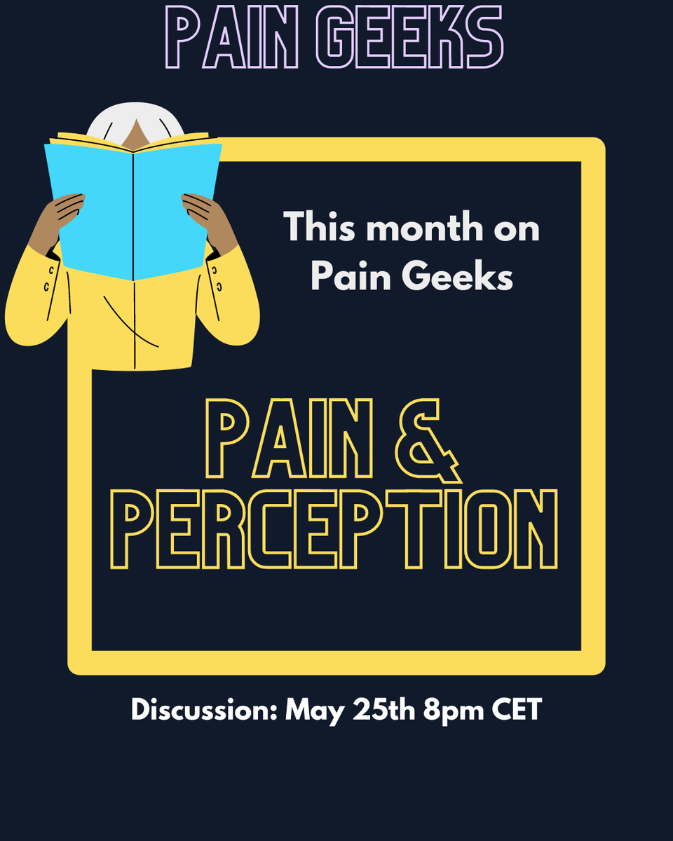 paingeeks's tweet photo. New Month!! New Theme!! ⁠
⁠
This month you can join us as we explore the theme of Pain &amp; Perception. ⁠
⁠
We will be readings about phantom limb, perception and exploring the humanities through aesthetic limbs! ⁠
⁠ https://t.co/KnEmcm5vxw