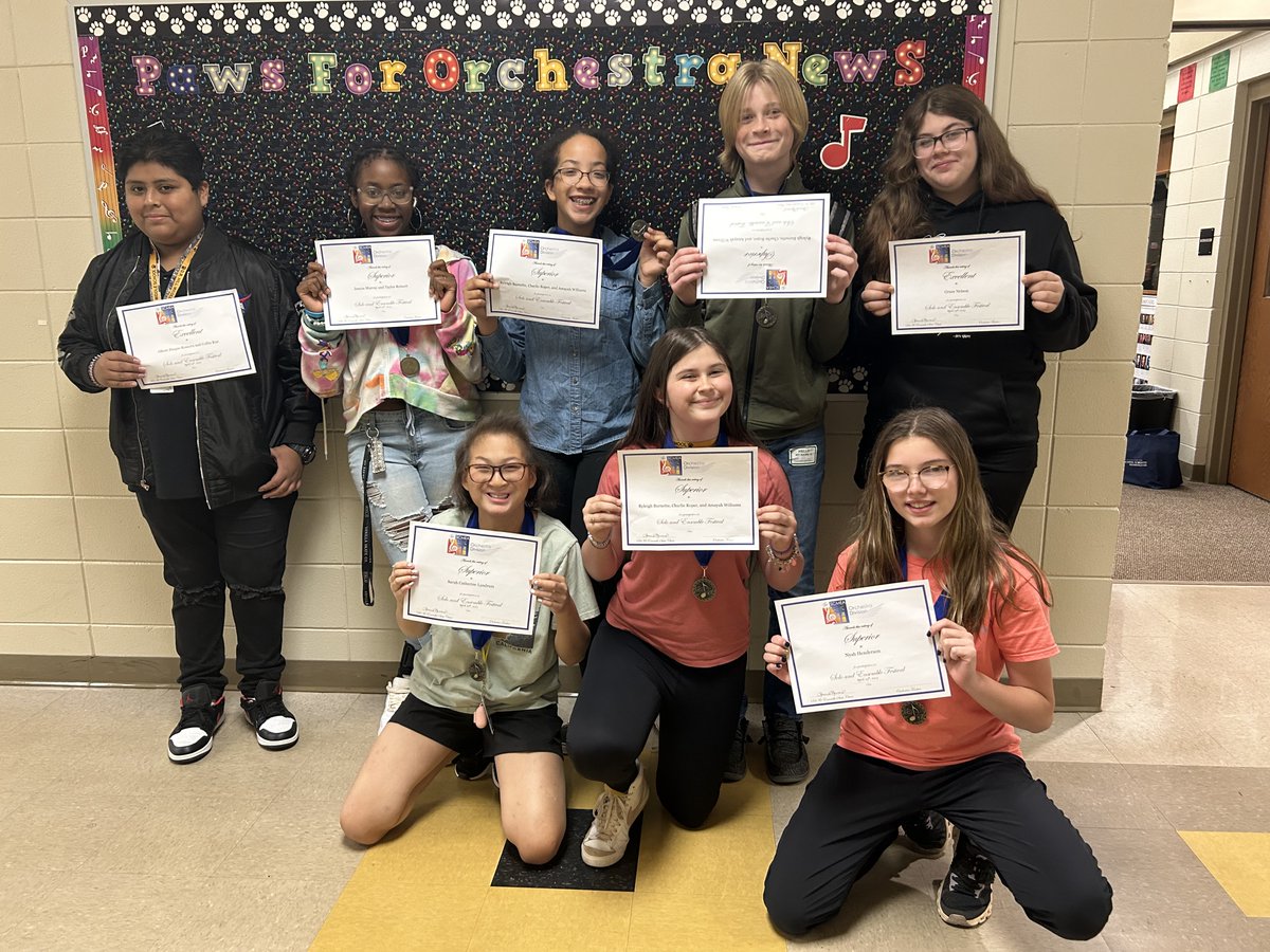 This weekend 12 D.R. Hill Orchestra students participated in Solo and Ensemble Festival. These students received a Superior or Excellent ranking for their performances!