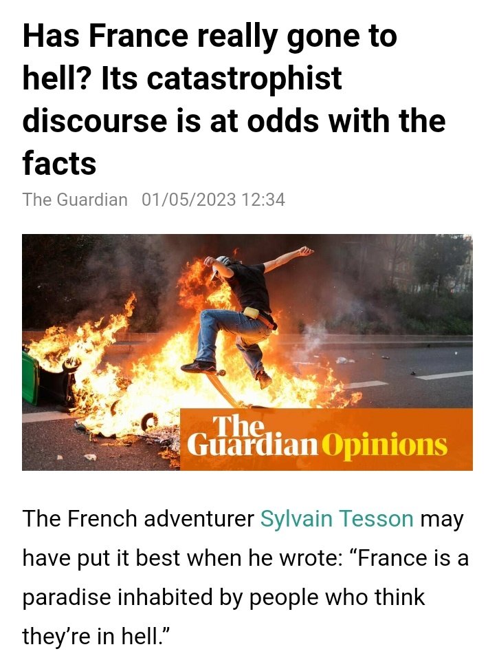The French are correct, it's country has gone to hell the very same as Ireland & the rest of Europe but the French have the right idea; protest.
#EconomicMigrants 
#EconomicInequality
#GlobalAgendas
 read.squidapp.co/news/eoIZlP4?r…