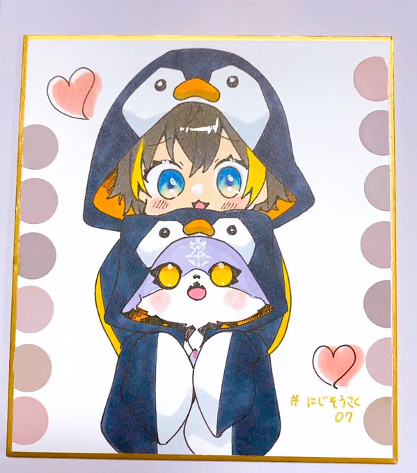 色紙進捗 かわいい〜!(自画自賛) 明日色紙お品書きだしまーす!
