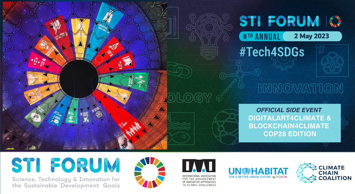 iaaiglocha's tweet photo. Virtual Side Event @UN #Science #Technology & #Innovation Forum 2023: #Tech4SDGs #GloCha #DigitalArt4Climate #Blockchain4Climate #Edutainment #COP28 #Dubai #Citizen #Youth #ClimateAction #Data
2nd May 2023, 10 AM EDT
https://t.co/6FeTiPqBwz webbroadcast: https://t.co/8ceYT228Vn https://t.co/NzQGJYRsAL