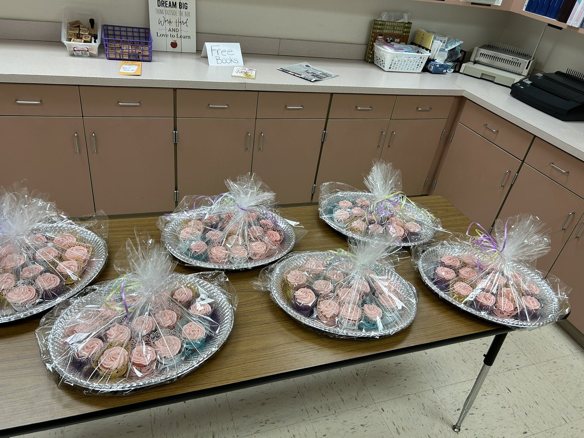 Teacher appreciation starting early with delicious cupcakes from Mrs Madena Harrington. It is so SWEET of you to show your appreciation!!! #feelingloved