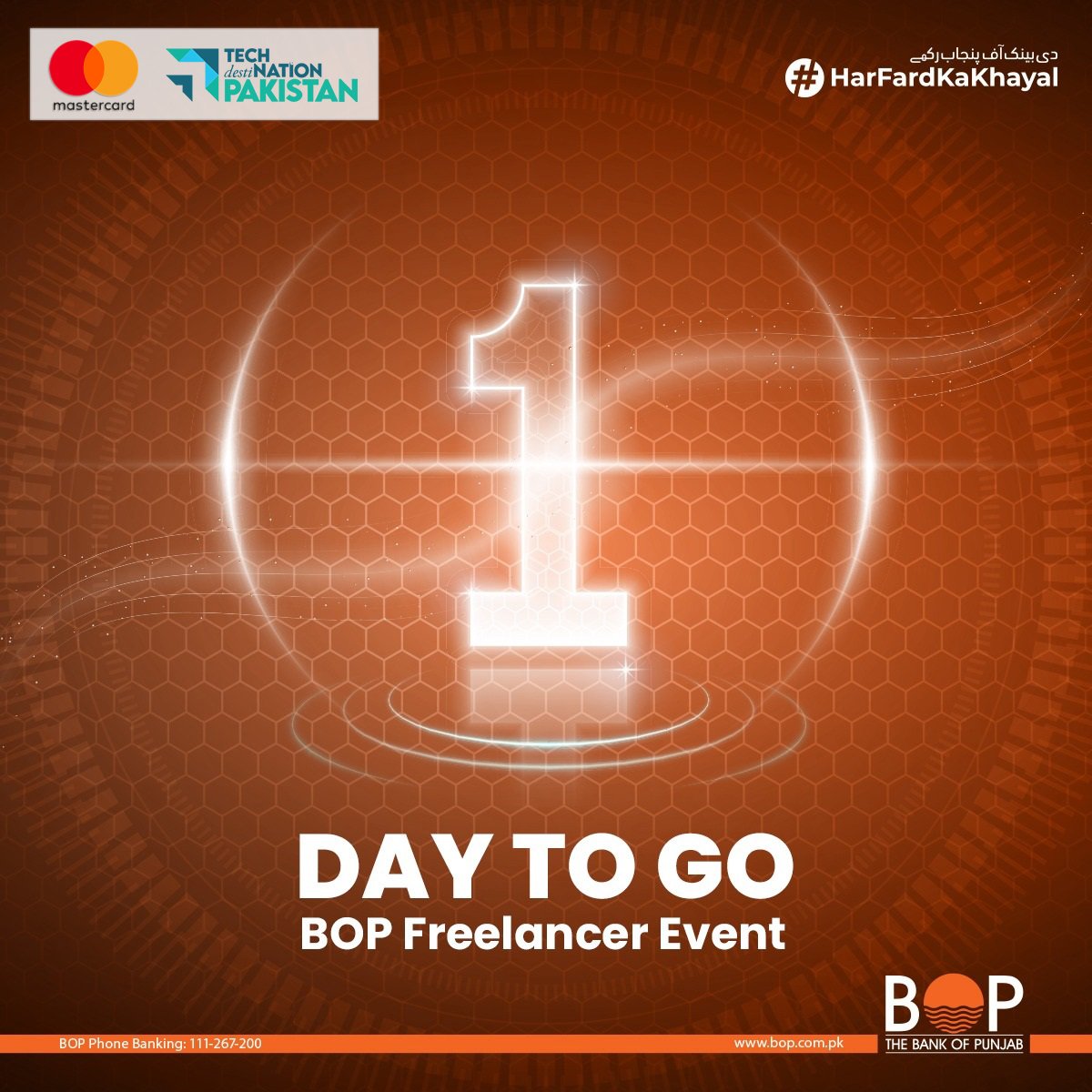 The countdown has begun! Join us as
we unveil our newest offering! 

 #TheBankOfPunjab #HarFardKaKhayal #BOPfreelancerCard #BeFreewithBOP
#BOPDigitalAccount #Mastercard