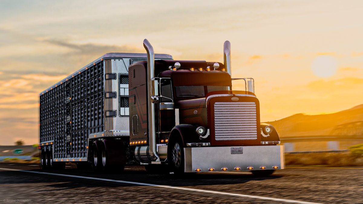 BrutalOutlander's tweet photo. Gotta get the cattle offloaded before sunset!

@SCSsoftware  #ATS  @ATMVTC https://t.co/kZIgxMfn1z