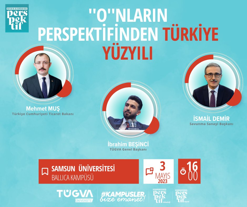 ●#Perspektif'de ilk durağımız Samsun✈️🧐

● Siz de Perspektif'de yerinizi alın, heyecana ortak olun ve Türkiye'nin geleceğine yön veren isimlerin perspektifinden bakabilme fırsatını yakalayın🤗