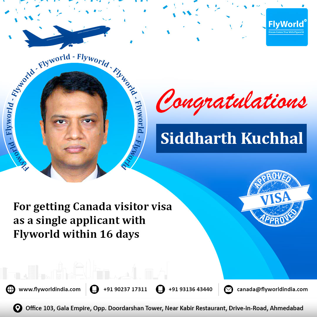 flyworldindia's tweet image. Congratulations to Siddharth Kuchhal on receiving his Canada visit visa in just 16 days with Flyworld! We're thrilled to have been a part of making your travel dreams a reality. Wishing you an unforgettable trip to Canada!

#CanadaVisitVisa #Flyworld #FastVisaProcessing #Travel