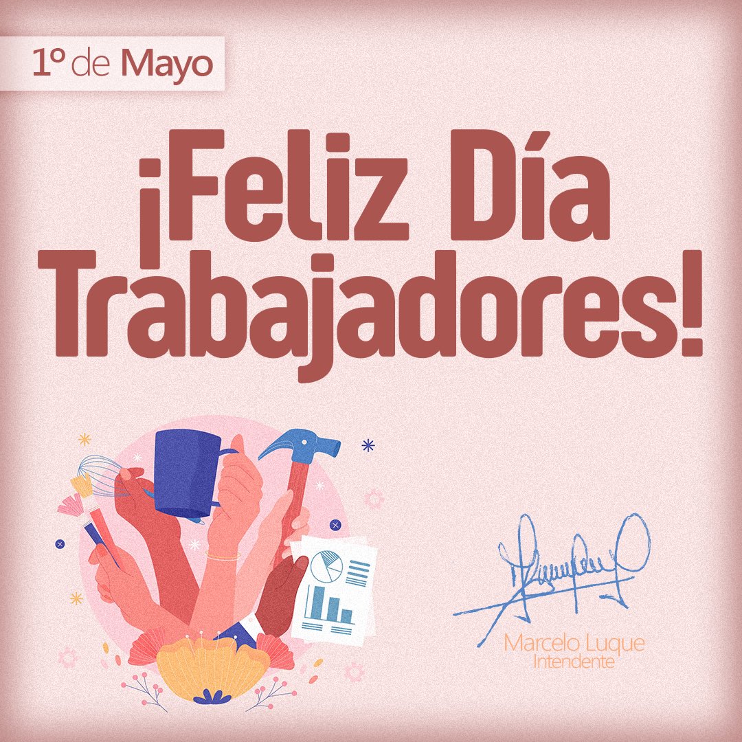 ¡Feliz día vecinos y vecinas de la localidad 🤗! 
El trabajo realizan a diario es un gran aporte para el crecimiento y desarrollo de nuestro querido pueblo 💪🏽.
¡Sigamos así, trabajando con empeño entre todos, para continuar engrandeciendo a General Roca 🙌🏼!