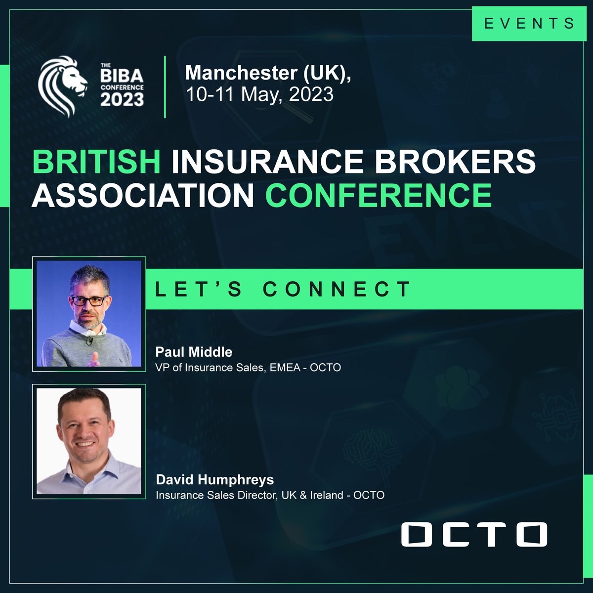 📣 #OCTO is attending the #biba2023 Conference! Paul Middle and David Humphreys will be on site to discuss how OCTO’s comprehensive suite of #insurance solutions can mitigate rising costs and improve the policyholder experience.
🤝 They’d be delighted to connect with you!
#iot