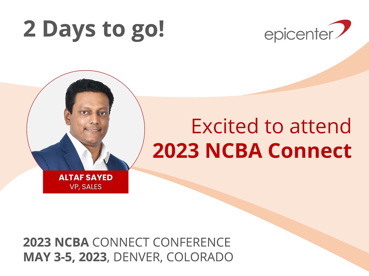 epicenterAI's tweet photo. 2 days to go!
We are looking forward to meeting our friends and experts in the legal industry.
Schedule a meeting with Altaf - https://t.co/ckRRijAKsn
#NCBA #NCBAConnect #LegalCollections #Outsourcing #LPO #legal
#Epicenter #FutureIntelligently https://t.co/lKvEqD0VKI