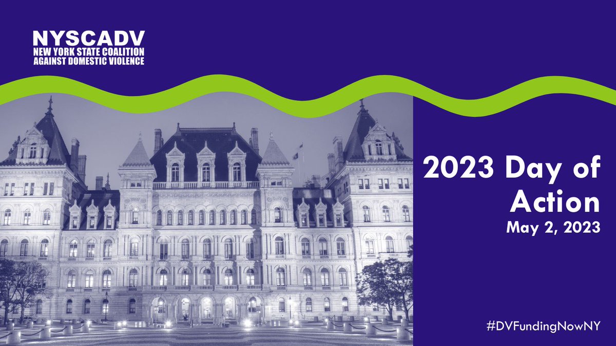 NYSCADV's tweet image. Today's the day. NYSCADV Staff, Advocates and Allies are onsite at the NYS Capitol. Learn how you can join us from anywhere today to support our work for #DVFundingNowNY here: bit.ly/NYSCADV_DOA23
