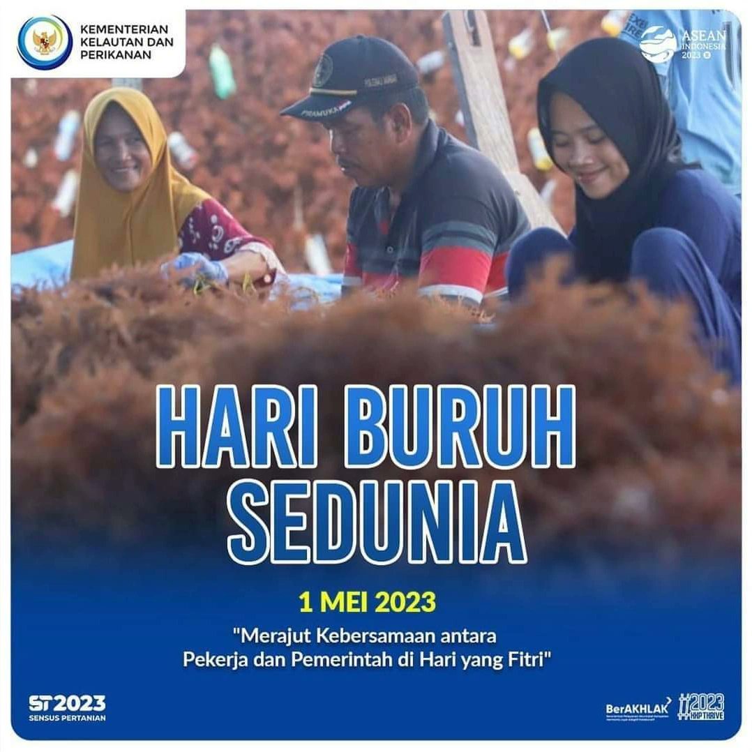 Selamat Hari Buruh 2023 #SahabatBahari.

#KKPThrive #EkonomiBiru #KKPGOID #MenteriKKP #SaktiWahyuTrenggono #HariBuruh2023 #HariBuruh #MayDay2023 #MayDay