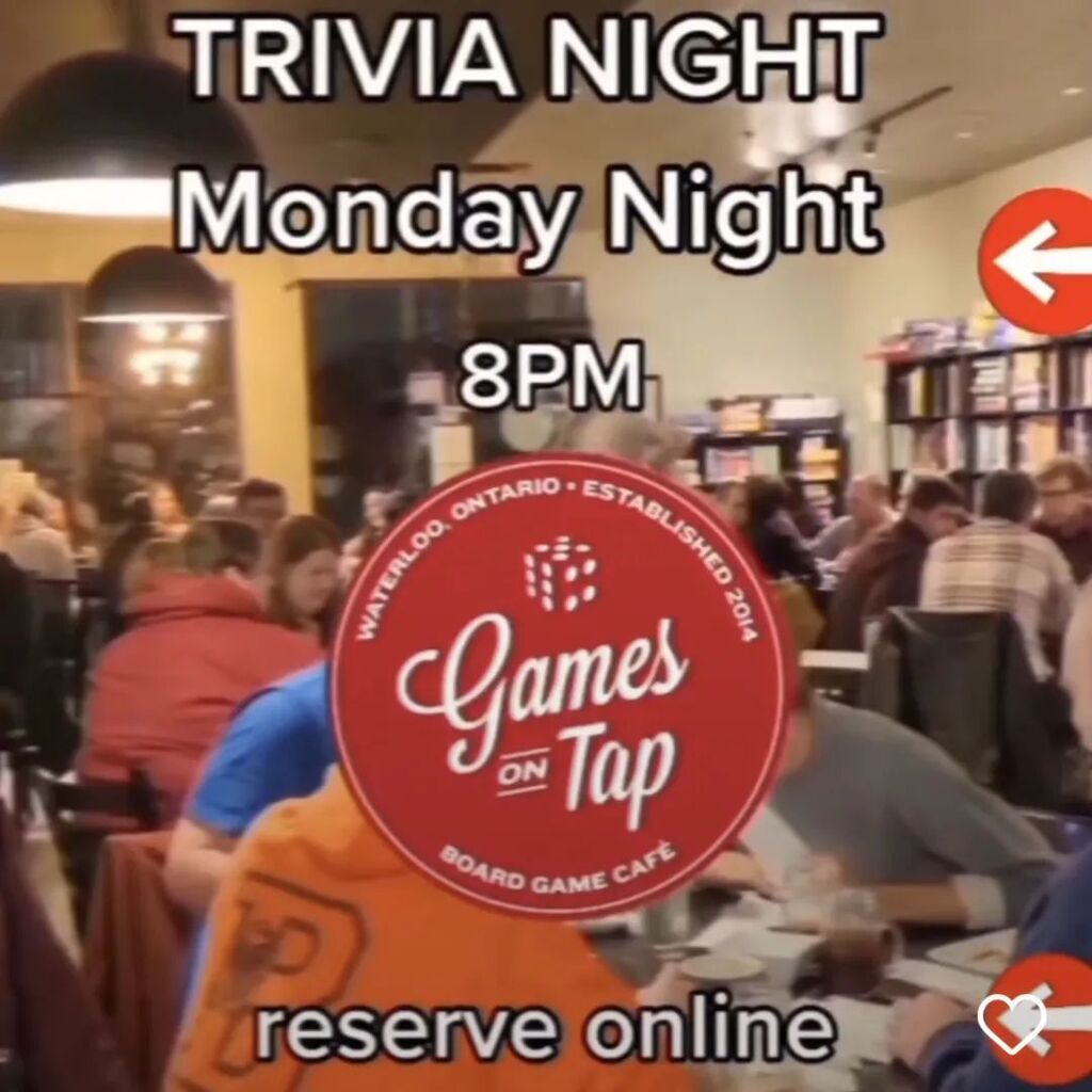 It's trivia time! General Knowledge Trivia starts at 8pm! #Monday

Reservations are recommended. 

#trivia #trivianight #quiznight #pubquiz #kw #waterlooregion #kitchenerwaterloo #waterloo #kitchener #cambridge #kwevents instagr.am/p/Crs2O3Kg590/