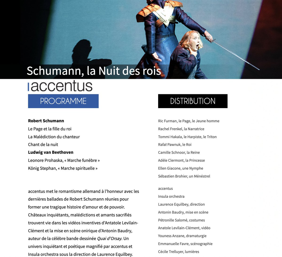 ⭐️ « Schumann, la Nuit des rois » création scénique. ⭐️ avec @accentus, @InsulaOrchestra, direction @Equilbey. ⭐️ Oeuvres de #Schumann, #Beethoven. ⭐️ accentus.fr/programmes/sch… 🎶 12, 13 et 15 mai 🇫🇷 à @LaSeineMusicale 🎶 17 mai 🇩🇪 @elbphilharmonie