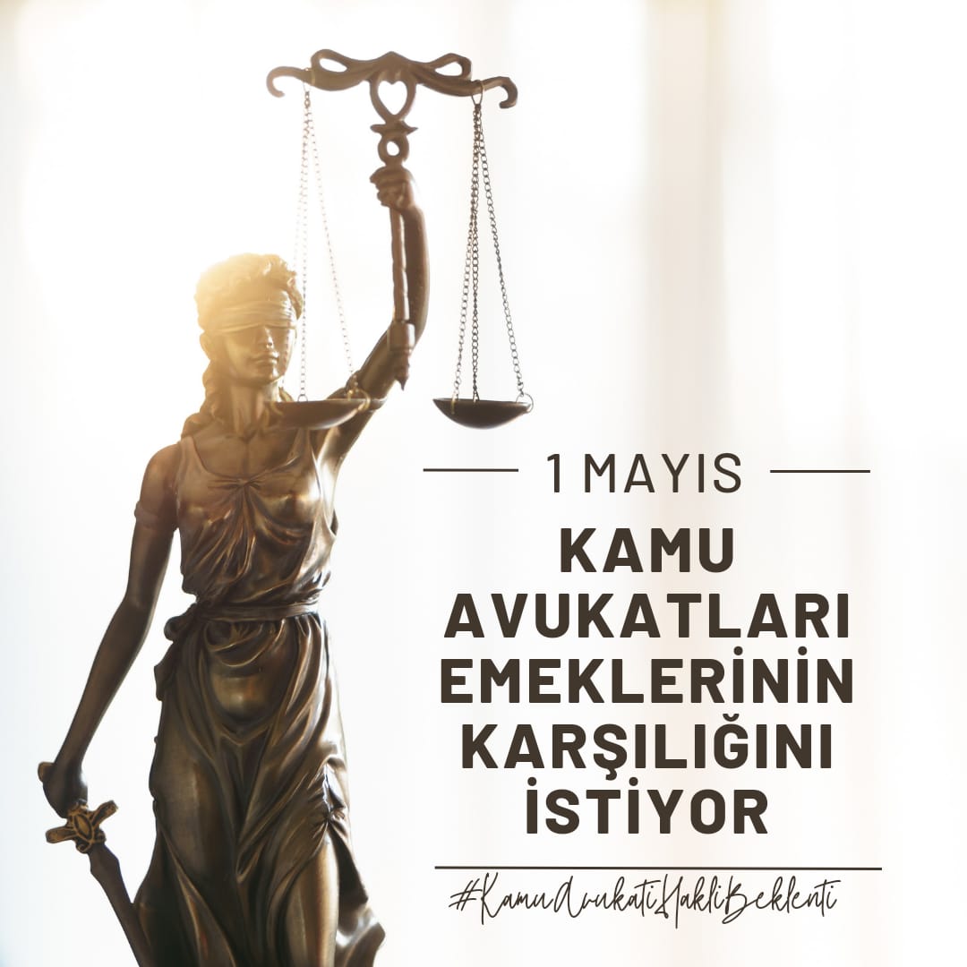 Kamu Avukatı büro personeli degildir, "AVUKATLIK VE ADALET"hizmet kolu altinda  sendikalaşmak istiyor 
#1MayıstaKamuAvukatınıDuyun
<a href="/vedatbilgn/">Vedat Bilgin</a> <a href="/aliyalcin/">Ali Yalçın</a> <a href="/ozkan_ulupinar/">🇹🇷Özkan ULUPINAR🇹🇷</a> <a href="/ozgurcelikbass/">Özgür Çelikbaş</a> <a href="/samicam19/">Sami ÇAM</a> <a href="/emcskn/">Emrah Coskun</a> <a href="/TurkesGuney/">Türkeş Güney</a> <a href="/HBTONBUL/">HACI BAYRAM TONBUL 🇹🇷</a> <a href="/meminesen/">Mehmet Emin ESEN</a> <a href="/KESK1995/">KESK</a> <a href="/BozgeyikKESK/">Mehmet Bozgeyik</a>  <a href="/AVUKATSENDiKASI/">AVUKATLAR SENDiKASI</a>