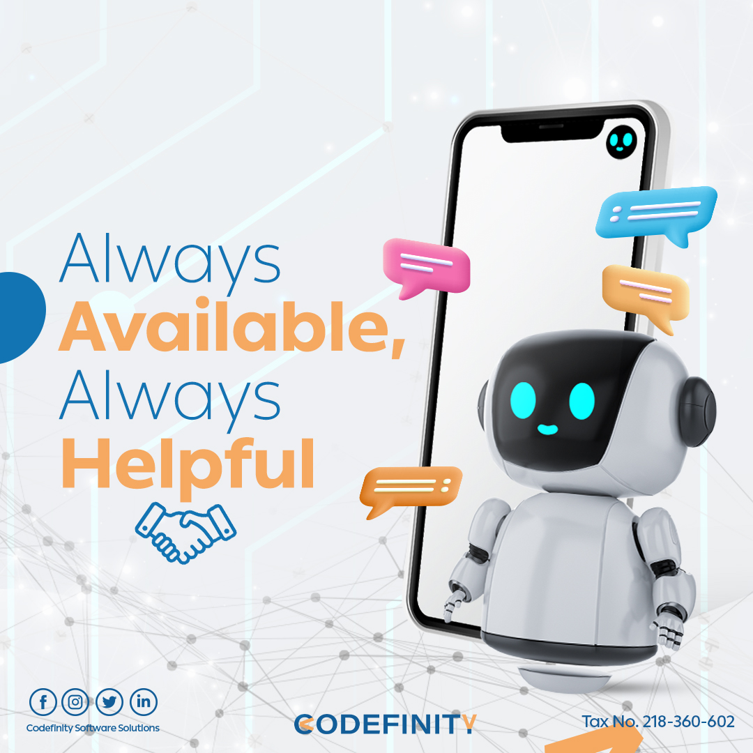 CodefinitySS's tweet image. There are a number of reasons why chatbots are so powerful when it comes to customer service!
#Codefinity #software #technology #softwaredevelopment #softwarecompany #softwaresolutions
Tax: 218-360-602