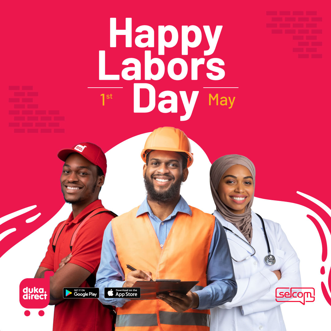 dukadirect's tweet photo. Happy Worker's Day to all our https://t.co/t3ULeCiucF followers &amp; customers!
#dukadirect #runsonselcom #workersday2023 #fooddelivery #KilaKituKipo https://t.co/ipNWLz3ZiB