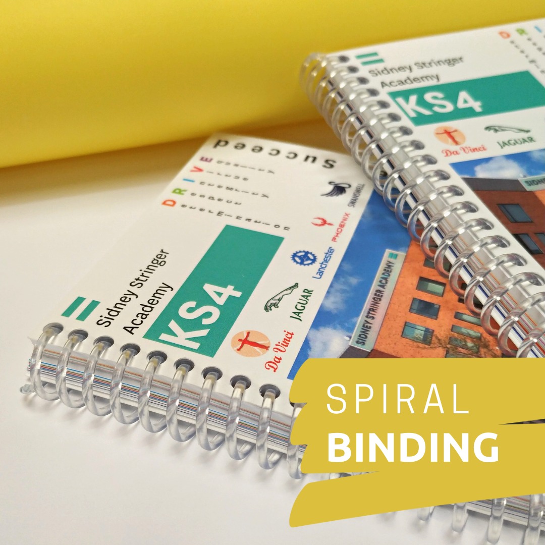 BuyMyPrint's tweet photo. Binding Solutions for your print. We offer many products including this super tough Spiral bound option. Ideal for books that need to be handled a lot. Other options include. Wiro Binding, Stitching, PUR binding and Stapling.

#spiralbound #booklets #printandbind #bookbinding #pr https://t.co/UkXIblC7Ws