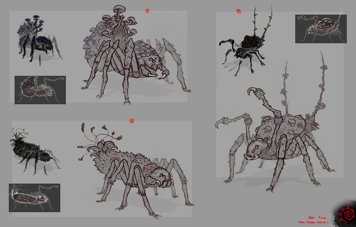 Thras_Skyrim's tweet photo. Double header of posts for you this week with concept art for our Thrassian Spiders by “Agit”.
And some more concept work on on the Sinistral/Left handed Elven “Dara” relics by “EkaterinaLav”
https://t.co/uEYYjTX4y5 https://t.co/KEy0R3FoDT