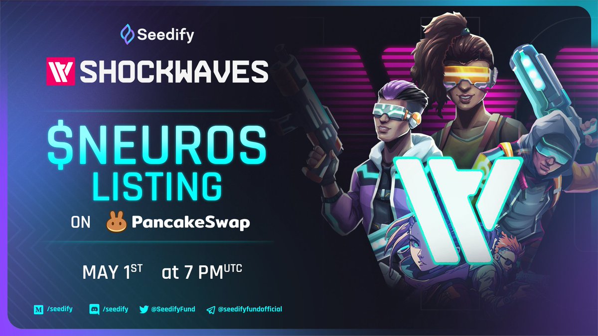 Kicking off the week with $NEUROS #IDO and listing today, <a href="/Shockwaves_AI/">Shockwaves</a>'s token! 🔥

Listing at 7 pm UTC on <a href="/PancakeSwap/">PancakeSwap</a>.

🔗Chain: BSC
💰Total supply: 100M
📊Initial Mcap: $49,990
💸Listing price: $0.02

LFG! 🚀
#TokenListing #TGE #AI