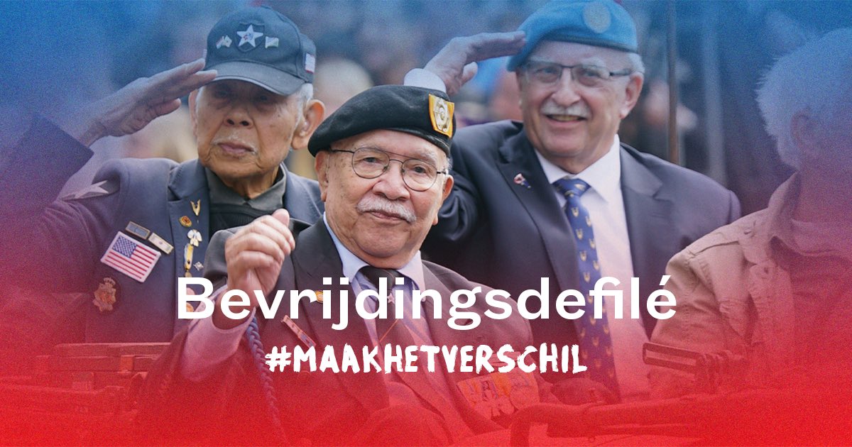 Op 5 mei 2023 is het 78 jaar geleden dat Nederland werd bevrijd! 🕊️Het Bevrijdingsdefilé gaat om 12:35 uur van start. De route loopt vanaf het Belmonte Arboretum via de Generaal Foulkesweg richting het 5 Mei Plein. Bekijk het programma op wageningen45.nl #MaakHetVerschil
