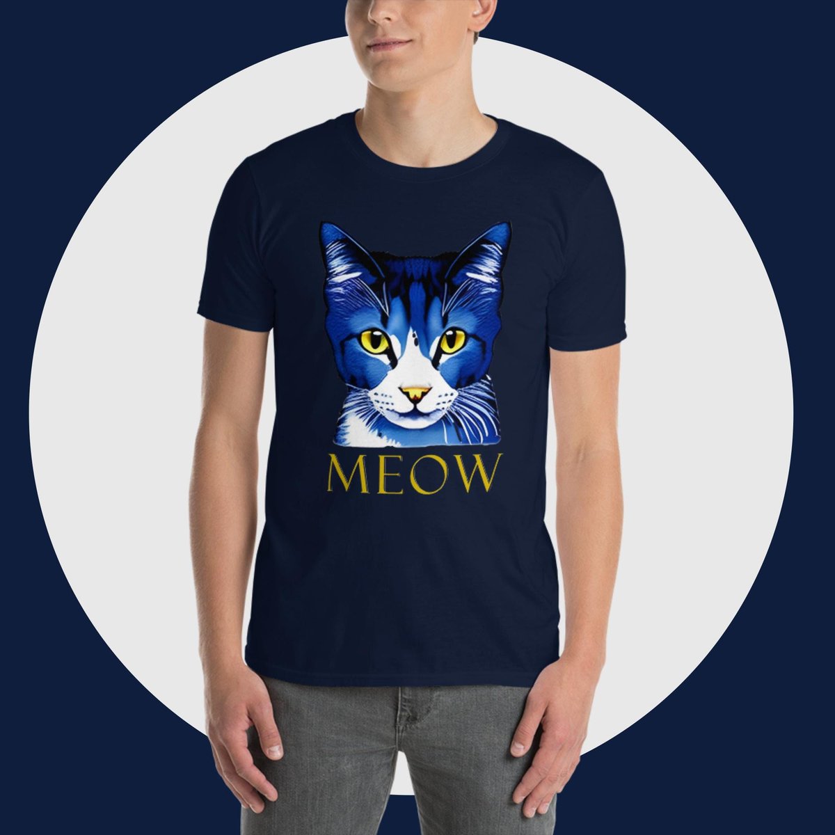 Meow Blue - Unisex T-Shirt - Cat Shirt | Gift Tees | Cute Meow Cat Lover Tee | Cat Lovers T-Shirt | Meow Shirt | Cat Owner Gift | Cute Cat etsy.me/3VhKe4U #blue #cats #tshirts #cutecatfaceshirt #meowtshirt #catlovertshirt #meowcattshirt #giftforcatmom