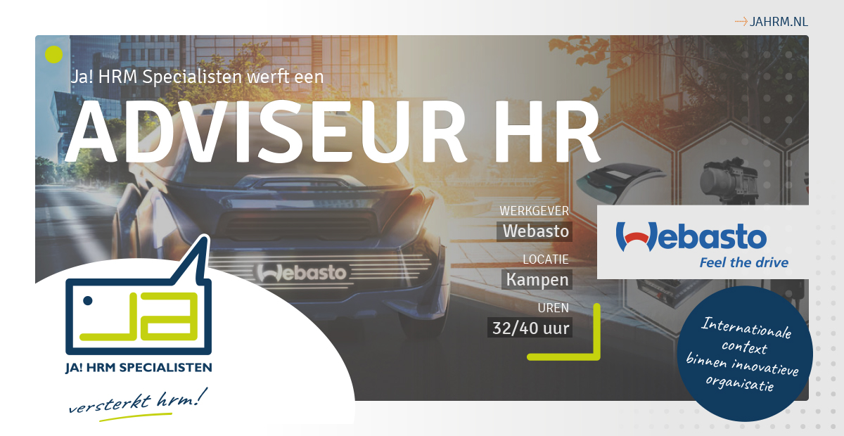 ja_hrm's tweet photo. Voor Webasto Group zijn wij op zoek naar een HR Adviseur. Pak de ruimte om als allround HR Adviseur lokaal én in een internationale context, het verschil te maken. Jouw HR-adviezen worden bij Webasto echt gewaardeerd. #hrm #vacatures #Kampen 

https://t.co/26X9vV62I8 https://t.co/0vnuWILkZB