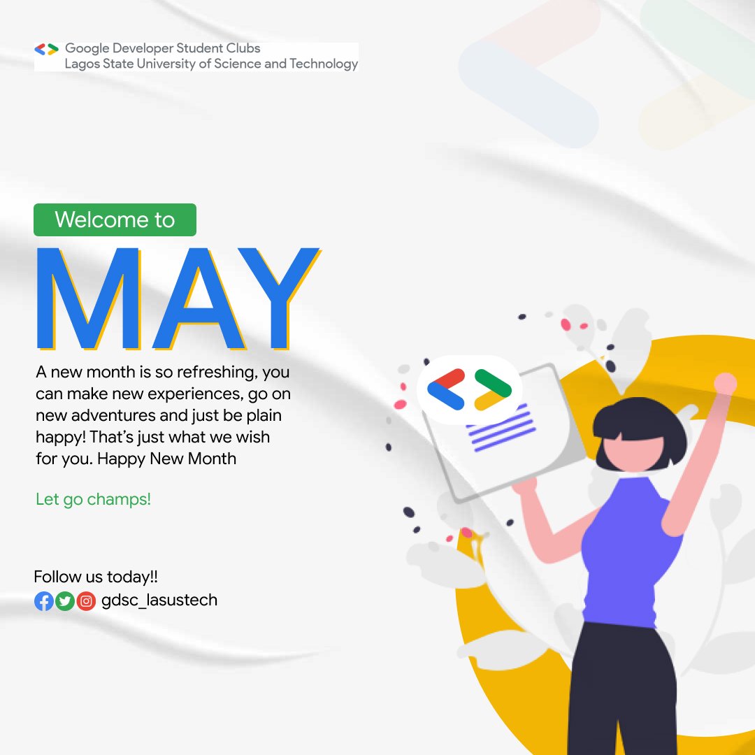gdg_lasustech's tweet photo. Happy New Month Techies!🖥️👨🏽‍💻👩🏽‍💻

Here's to another opportunity to gain more experience, knowledge and skills💯😁😁

Let's Continue to connect, learn and grow🦾🦾

____
#gdsc #gdscNigeria #GDSCLASUSTECH #Google #lasustechgdsc #developerstudentclubs https://t.co/Z16oaCfqza