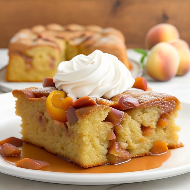 🍽️ Savor every bite of this delicious cake that combines the sweetness of sugar with the tanginess of fresh peaches 🤤🍴 #CakeLove #PeachyGoodness #BakeLife #DessertGoals #Foodie #instafood