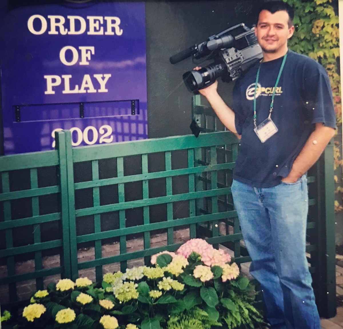 TheBlixem's tweet photo. 21 years ago, shooting at @Wimbledon for @MultiChoiceGRP with @JohnLaffnie when he was the trainer of @Martina.  I got that very same @Sony  DSR250 TV camera back many years later and when my eldest was born in 2019, I photographed her with it. 🥎♥️ https://t.co/i4Nli3u75J