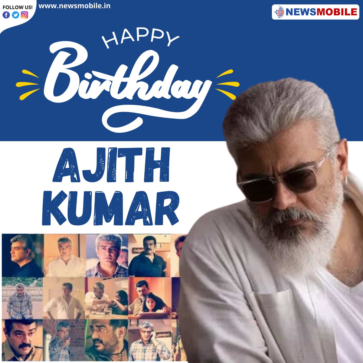 NewsMobileIndia's tweet image. Wishing Ajith Kumar a very Happy Birthday!

#HappyBirthdayAjithKumar #AjithKumar #AjithKumar52